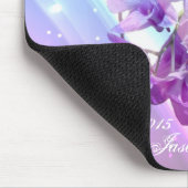 モダンな花の薄紫の紫色の蘭の結婚式 マウスパッド (コーナー)