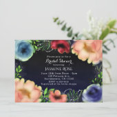 モダンな花の輝きとシックなイブニングパーティーの招待状 招待状 (スタンド正面)