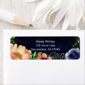 モダンな花の輝きとシックなイブニングパーティー招待状 ラベル (インサイチュ)