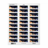 モダンな花の輝きとシックなイブニングパーティー招待状 ラベル (フルシート)