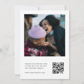 モダンな花の輪郭 リラックマ ラベンダー QRコード 招待状 (裏面)