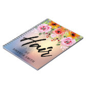 モダンな花の金ゴールドのグリッターの毛のアポイントメント ノートブック (左側)