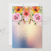 モダンな花の金ゴールドのグリッターの第90誕生日 招待状 (裏面)