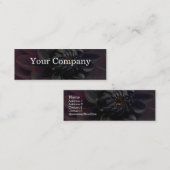 モダンな花の黒いダリアの花 スキニー名刺 (正面/裏面)