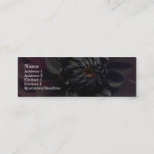 モダンな花の黒いダリアの花 スキニー名刺 (裏面)
