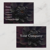 モダンな花の黒いダリアの花 名刺 (正面/裏面)