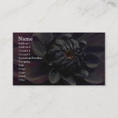 モダンな花の黒いダリアの花 名刺 (裏面)