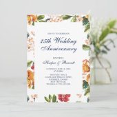 モダンな花の25周年結婚記念日パーティー 招待状 (スタンド正面)