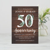 モダンな花の50周年パーティー招待状 招待状 (スタンド正面)