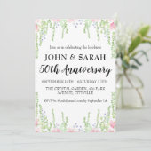 モダンな花の50周年パーティー招待状 招待状 (スタンド正面)