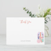 モダンな花びらとプロセッコのスキューレント ブライダルシャワー サンキューカード (スタンド正面)