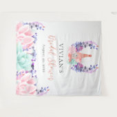 モダンな花びらとプロセッコの華やかなウェディングシャワー タペストリー (正面(横))