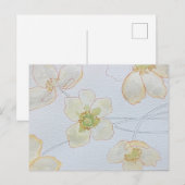 モダンな花モチーフ インビテーションポストカード (正面/裏面)