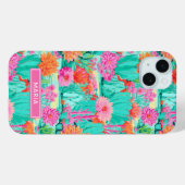 モダンな花咲くサボテンのオーダーメイド Case-Mate iPhoneケース (裏面 (横))