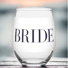 モダンな花嫁のためのオーダーメイド ステムなしワイングラス