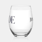 モダンな花嫁のための名入れギフト ステムなしワイングラス (左)