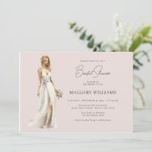 モダンな花嫁のウェディングドレスシャワー 招待状 (スタンド正面)