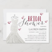 モダンな花嫁のバーガンディ|のブライダルシャワーの招待状 招待状 (正面)