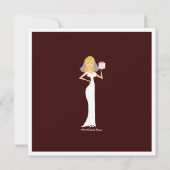 モダンな花嫁のブライダルシャワーのピンク及びブラウンの招待状 招待状 (裏面)