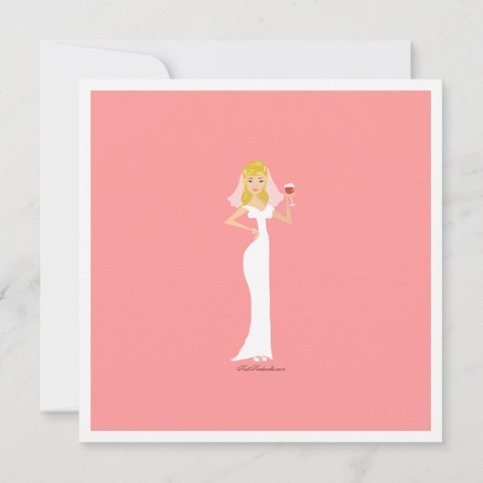 モダンな花嫁のワインのテーマのブライダルシャワーの招待状 招待状 (裏面)