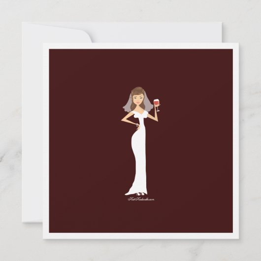 モダンな花嫁のワインのテーマのブライダルシャワーの招待状 招待状 (裏面)