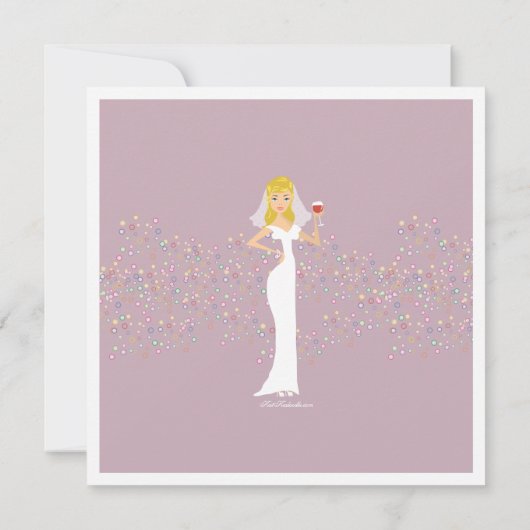 モダンな花嫁のワインの試飲のバチェロレッテ 招待状 (裏面)