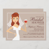 モダンな花嫁のワインテーマのブライズシャワー招待状 招待状 (正面/裏面)