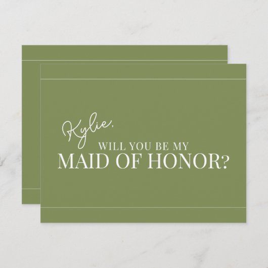 モダンな花嫁の介添え人提案カード 招待状 (正面/裏面)