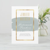 モダンな花嫁の友人向けランチョン・ティーブランシュ招待状 招待状 (スタンド正面)