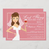 モダンな花嫁の最後の独身パーティ 招待状 (正面/裏面)