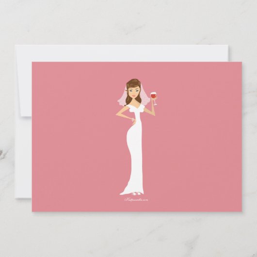 モダンな花嫁の最後の試みのバチェロレッテ 招待状 (裏面)