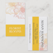 モダンな花屋の名刺の黄橙色の赤 名刺 (正面/裏面)