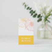 モダンな花屋の名刺の黄橙色の赤 名刺 (スタンド正面)