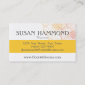 モダンな花屋の名刺の黄橙色の赤 名刺 (裏面)