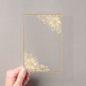 モダンな花柄のシンプルな結婚式の招待状 アクリル招待状 (インサイチュ (ポータブル))