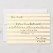 モダンな花柄のストライプのウェディングパーティーのカード 招待状 (裏面)