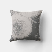 モダンな花柄の抽象芸術のタンポポの花の灰色白 クッション (裏面)