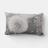 モダンな花柄の抽象芸術のタンポポの花の灰色白 ランバークッション (裏面)