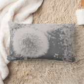 モダンな花柄の抽象芸術のタンポポの花の灰色白 ランバークッション (ブランケット)