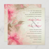 モダンな花柄の抽象芸術の結婚式招待状 招待状 (正面/裏面)