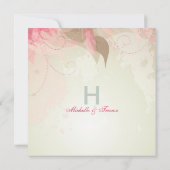 モダンな花柄の抽象芸術の結婚式招待状 招待状 (裏面)