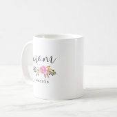モダンな花柄の母の日ギフト コーヒーマグカップ (正面左)