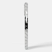モダンな花柄の着物プリント、グレー、ブラック＆ホワイト Case-Mate iPhoneケース (裏面 / 左)