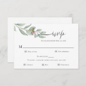 モダンな花柄の結婚式出欠ハガキ 出欠カード (正面/裏面)