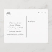 モダンな花柄ゴールド箔のエレガントな結婚式のポストカード 案内ポストカード (裏面)