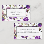 モダンな花柄 名刺 (正面/裏面)