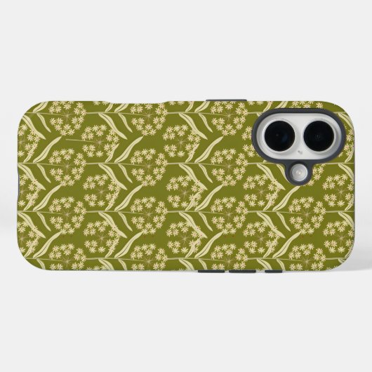 モダンな花柄: 白いセリ属の花 Case-Mate iPhoneケース (裏面 (横))