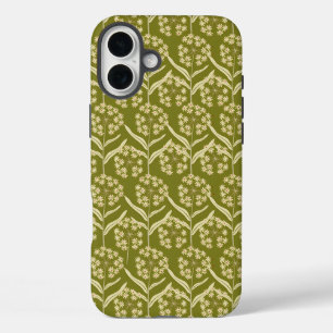 モダンな花柄:白の傘形花 iPhone 16 PLUSケース