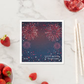 モダンな花火の7月4日パーティー装飾 スタンダードカクテルナプキン (インサイチュ)