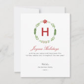 モダンな花輪のイニシャル シーズンカード (正面)